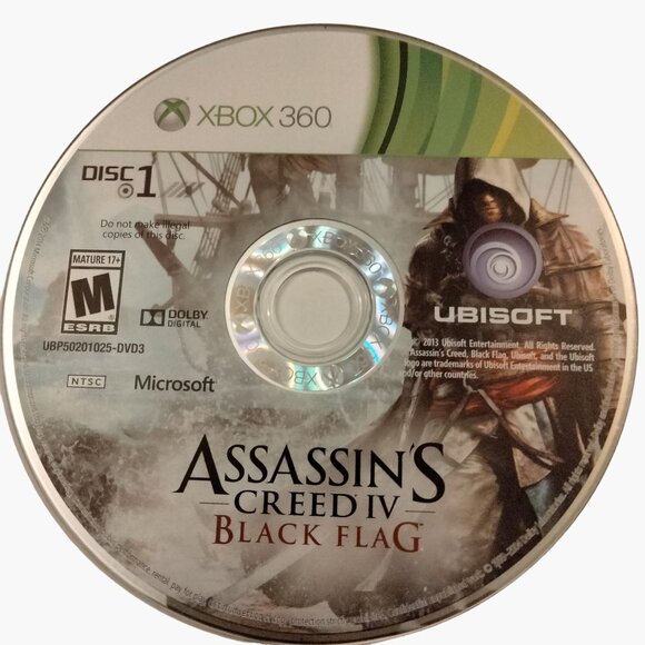 Assassins Creed IV Black Flag Xbox 360 Disc 1 Microsoft Ubisoft - Picture 1 of 5